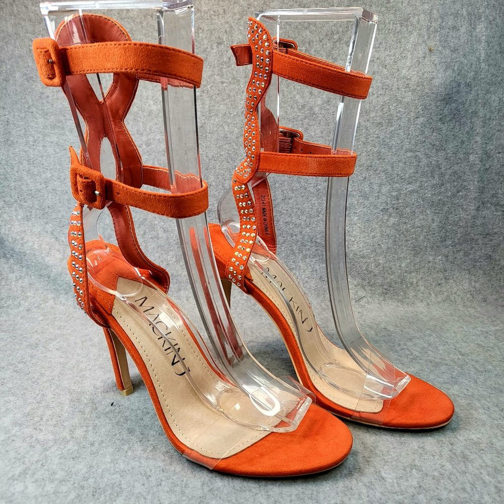 ☆ Mack J Orange High Heel Ankle Strap Sandal Shoes